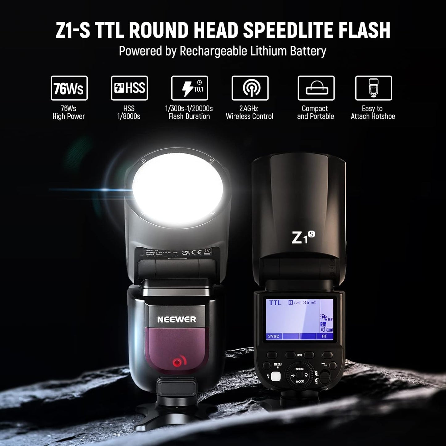 Neewer 10101954 Z1-S TTL Round Head Speedlite Flash Sony