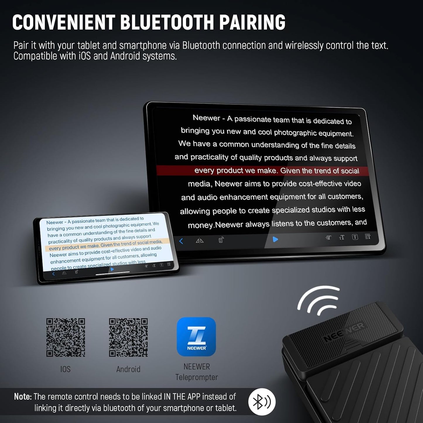 Neewer 10104437 Teleprompter App Foot Switch