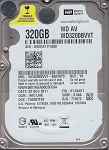 Western Digital WD3200BVVT-63A26Y0 320GB SATA HDD — main product image