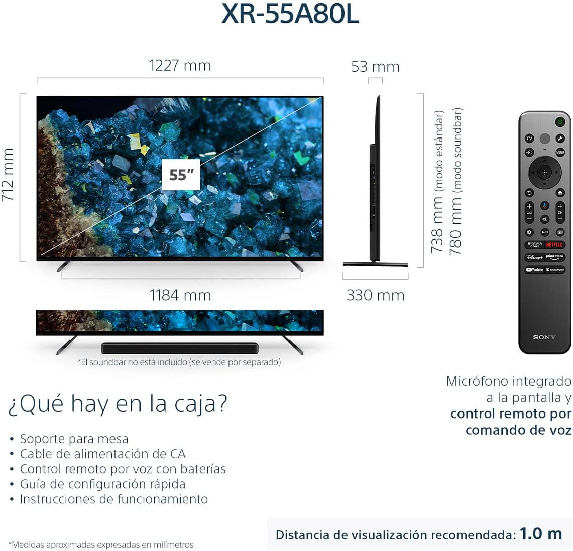 Sony CRT2SNXR55A80L 55" 4K OLED Google TV: BRAVIA XR A80L (Renewed)