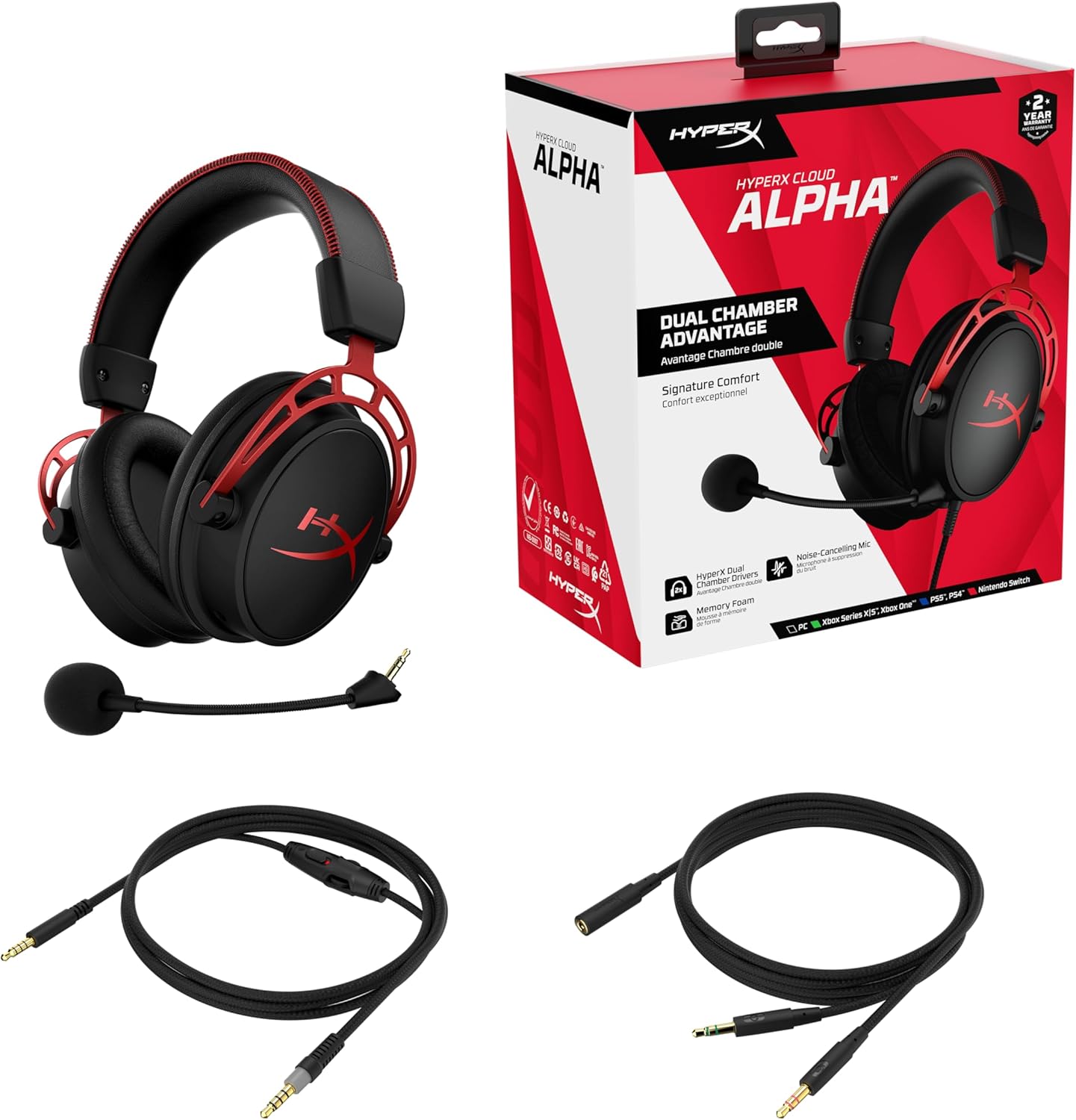 HyperX HX-HSCA-RD/AM Cloud Alpha Gaming Headset - Red