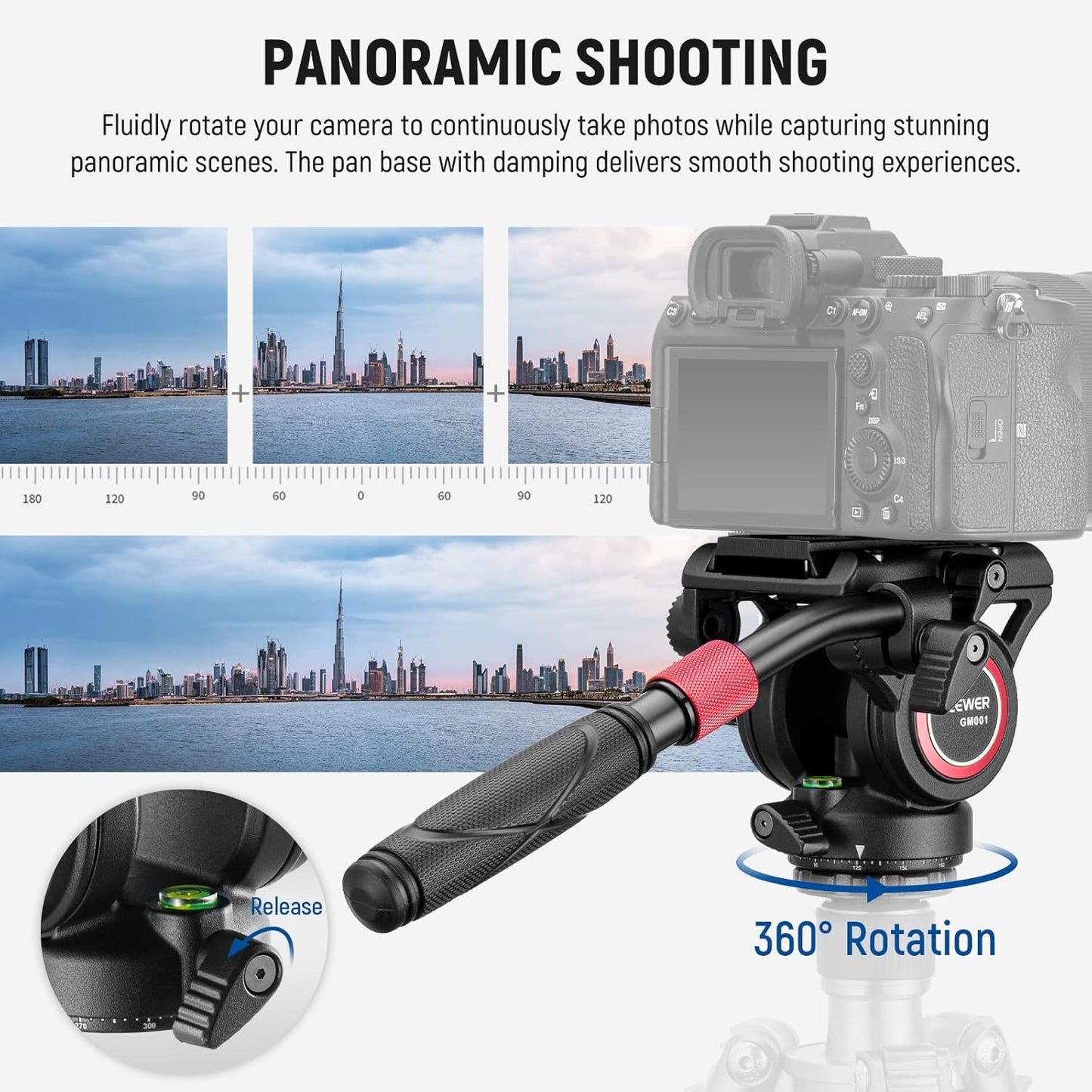Neewer GM001 Video Tripod Fluid Head Heavy Duty