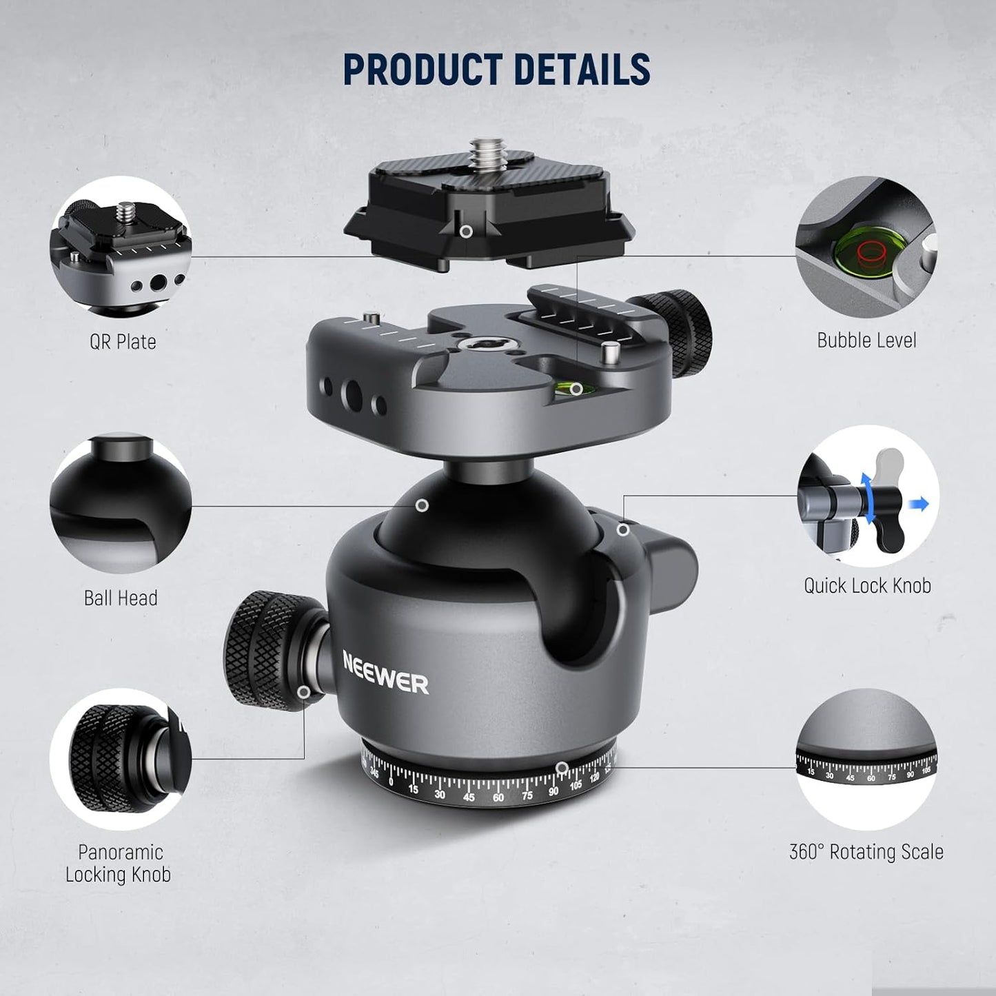 Neewer 10104308 GM41 Low Profile Ball Head