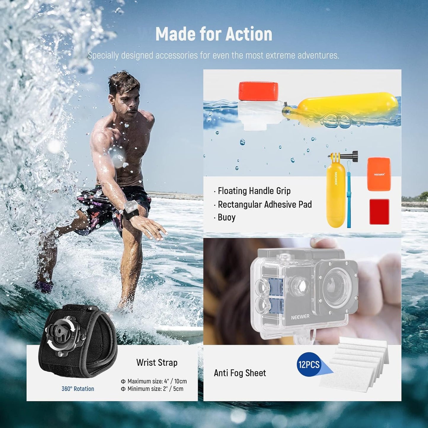 Neewer 10100823 Pro Action Camera Accessory Kit