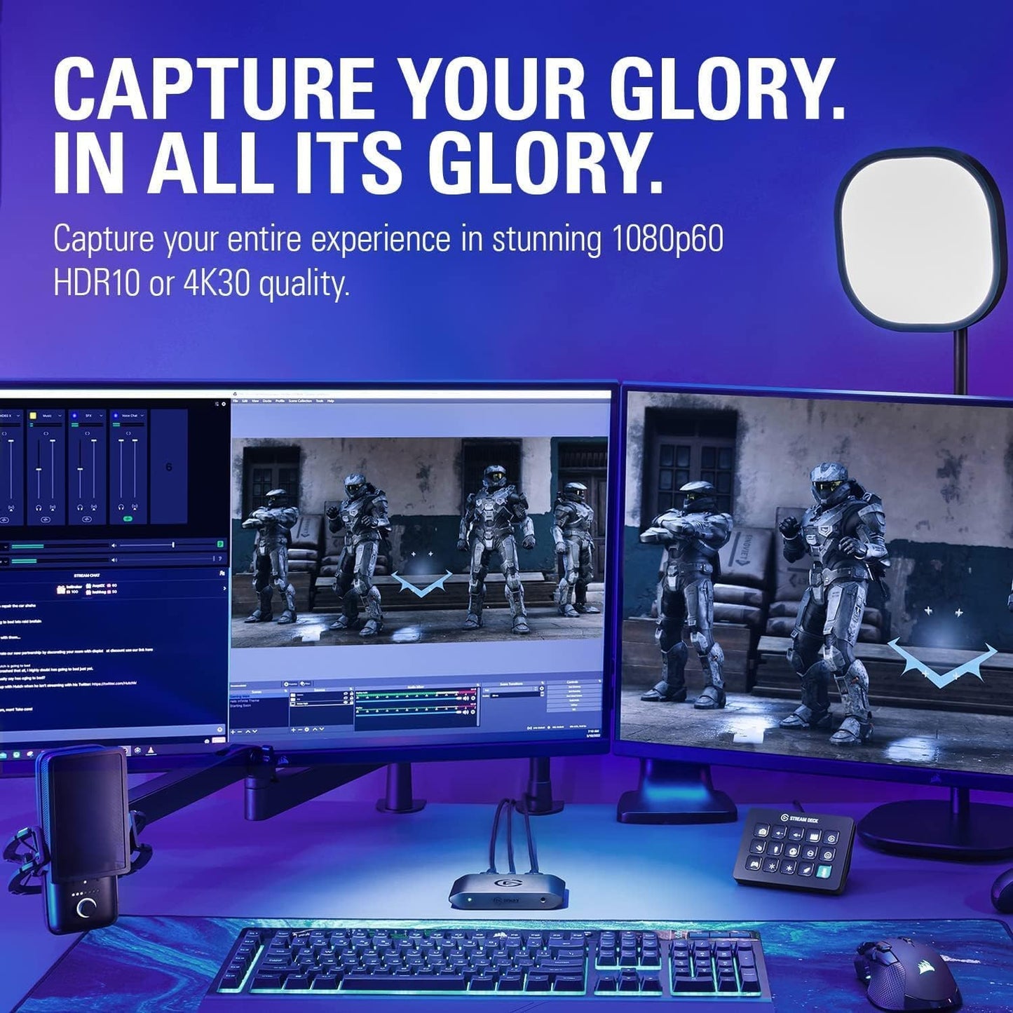 Elgato HD60 X External Capture Card 1080p60 HDR10 Renewed