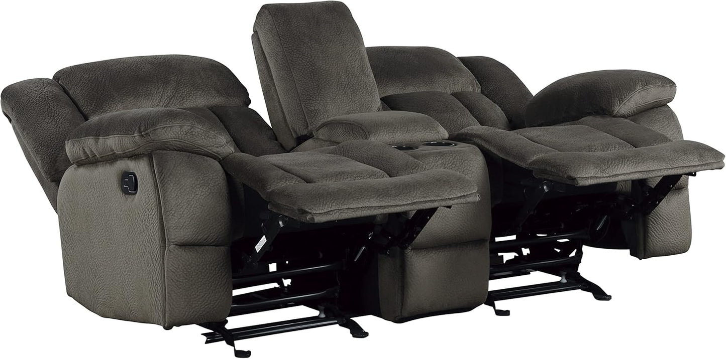 Lexicon 194840134480 Chocolate Reclining Loveseat Console