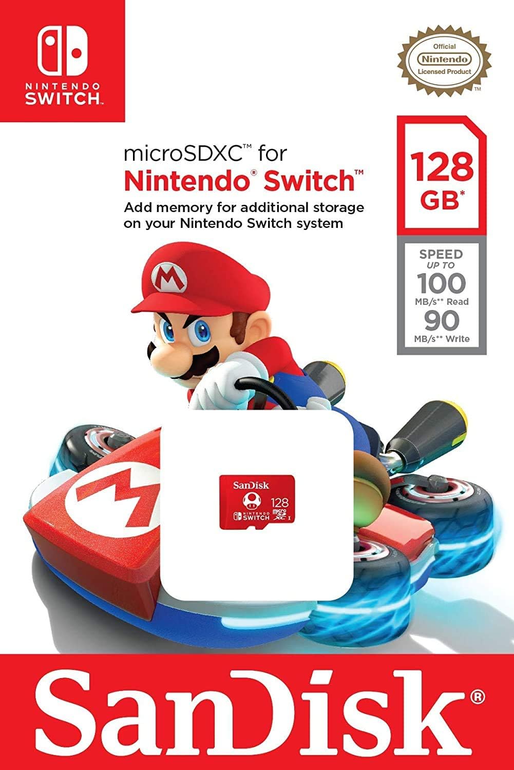 SanDisk SDSQXAO-128G 128GB Nintendo Switch MicroSD Card
