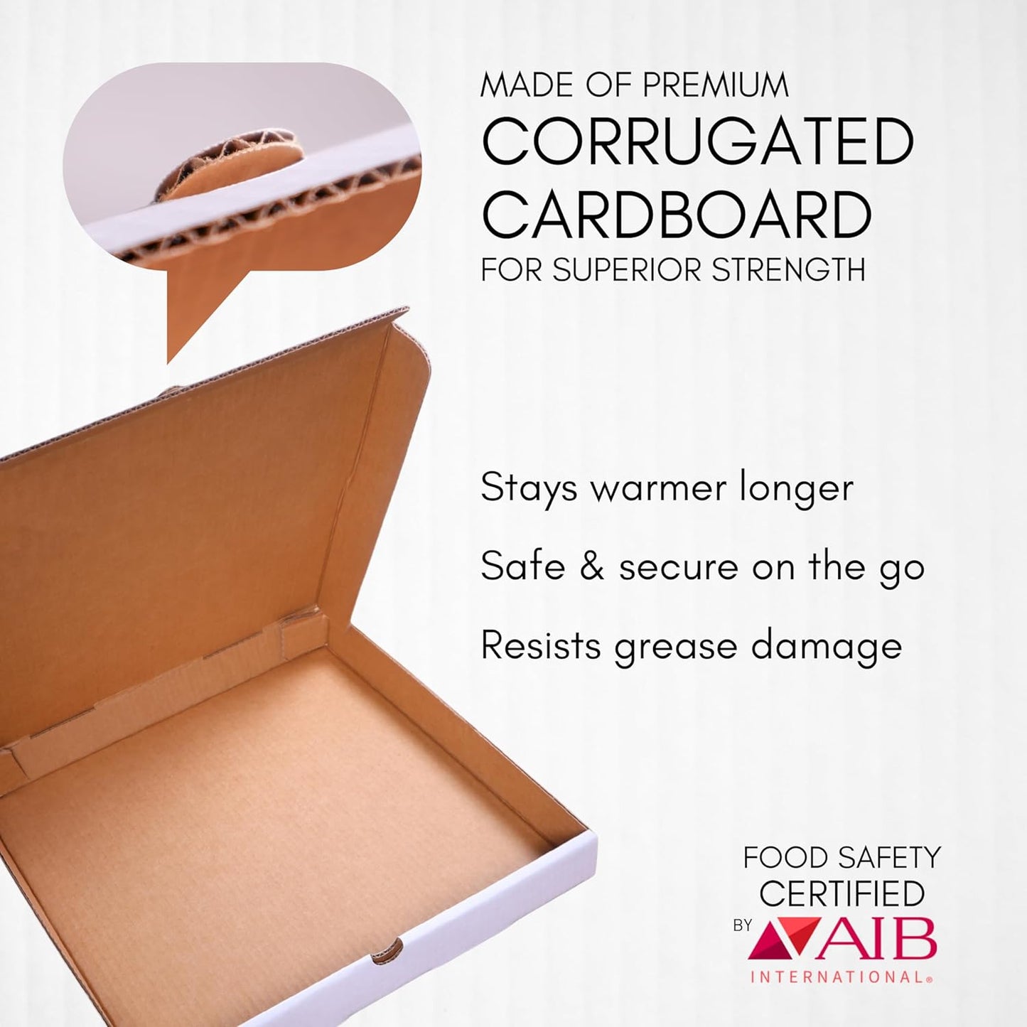 Atlas 14 Inch White Pizza Boxes 25-Pack Cardboard Takeout