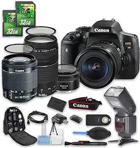 Canon PZ-CANT6iKIT18-55-75-300-50-080316 EOS T6i DSLR Camera Lens Bundle