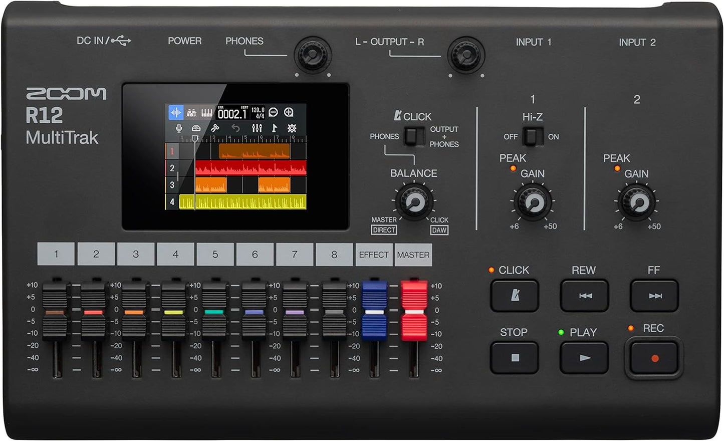 Zoom R12 MultiTrak Recorder - Touchscreen, 8-Track, Effects