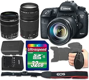 Canon CT-CAN7DMKIIKIT18-135-75-300-092616 EOS 7D Mark II DSLR Camera Bundle