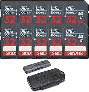SanDisk 32GB Ultra SDHC 10-Pack Memory Card Bundle