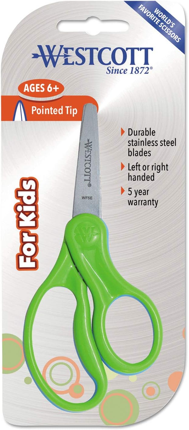 Westcott 13131 Kids Scissors 5-Inch Pointed Tip