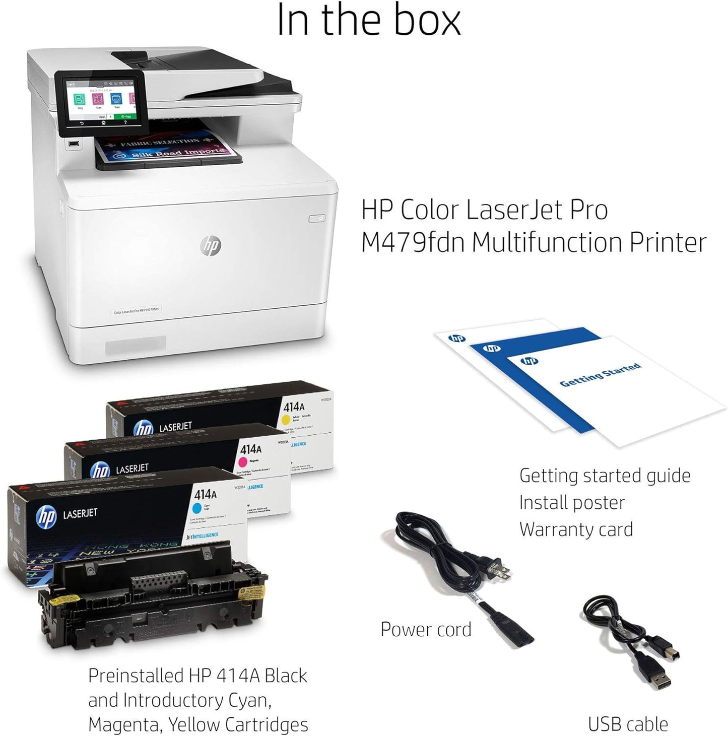 HP M479fdn Color Laserjet Pro Multifunction Printer (Renewed)