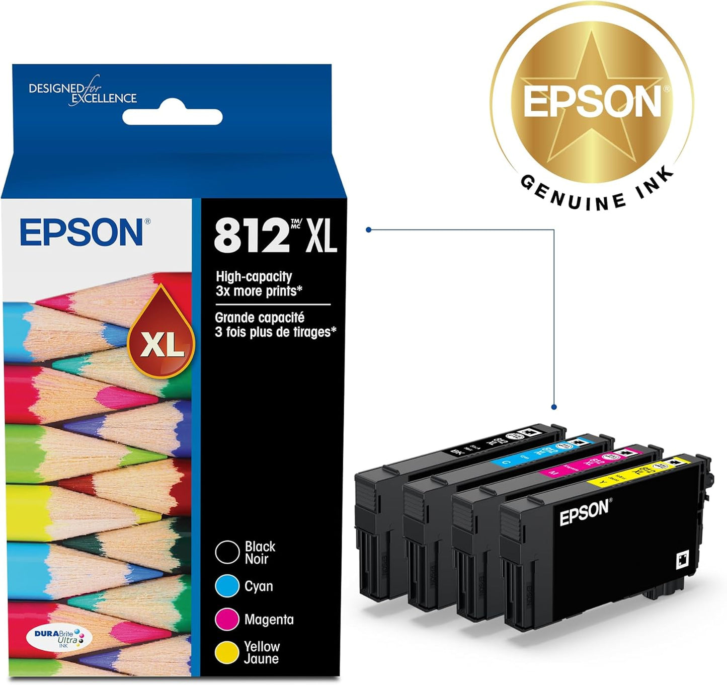 Epson T812XL-XCS DURABrite Ultra Ink Combo Pack