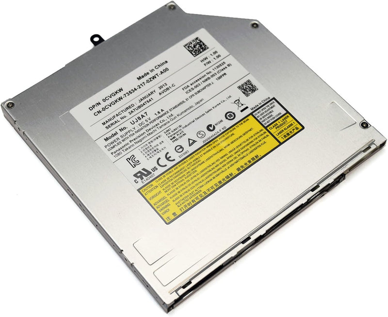 Dell UJ8A7 Slim 9.5mm SATA DVD Burner — main product image