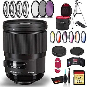 Sigma 441955 28mm f/1.4 DG HSM Art Lens - Nikon F Bundle