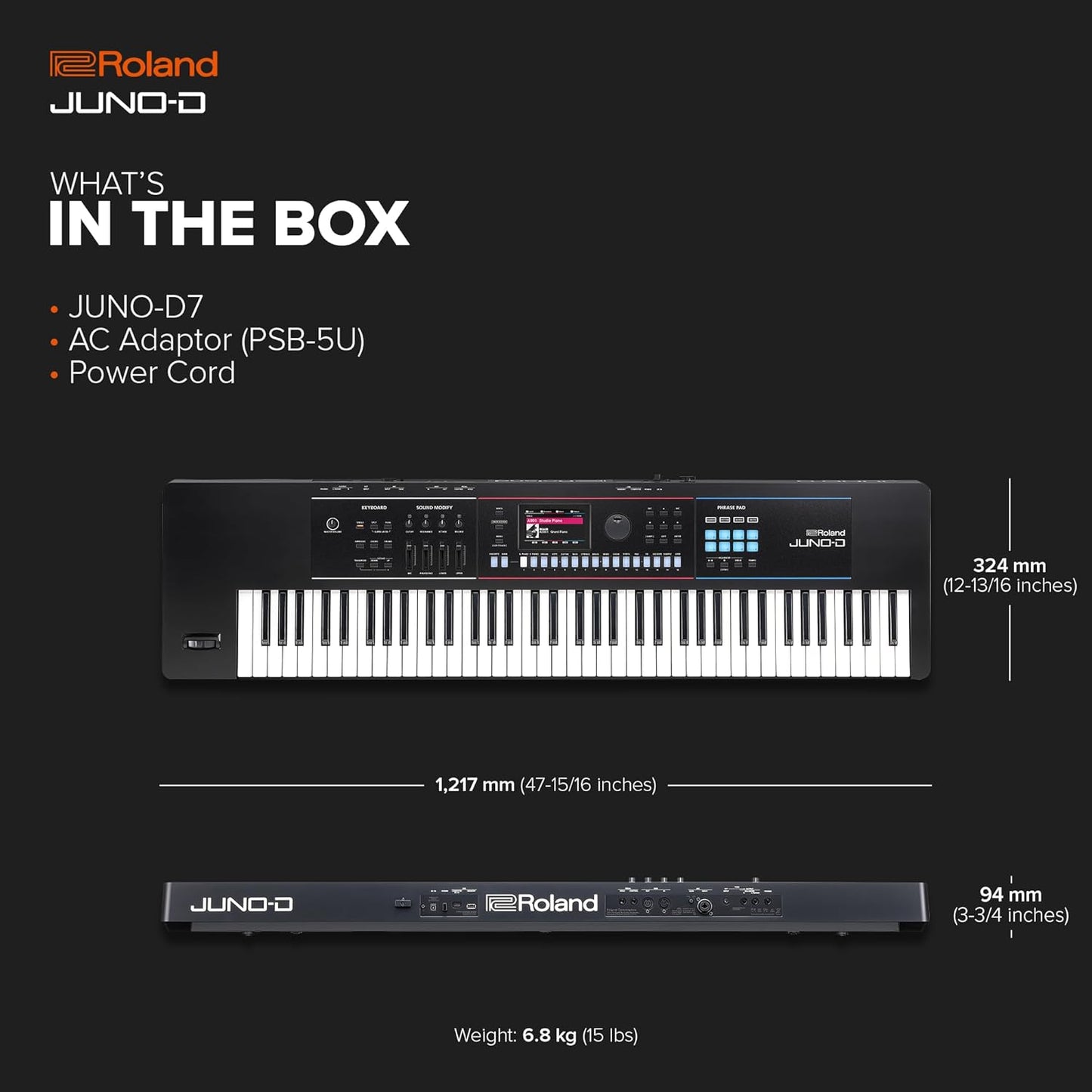 Roland JUNO-D7 76-Note Synthesizer with ZEN-Core