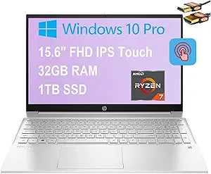 HP Pavilion 15 Ryzen 7 Touchscreen Laptop + HDMI Cable — main product image