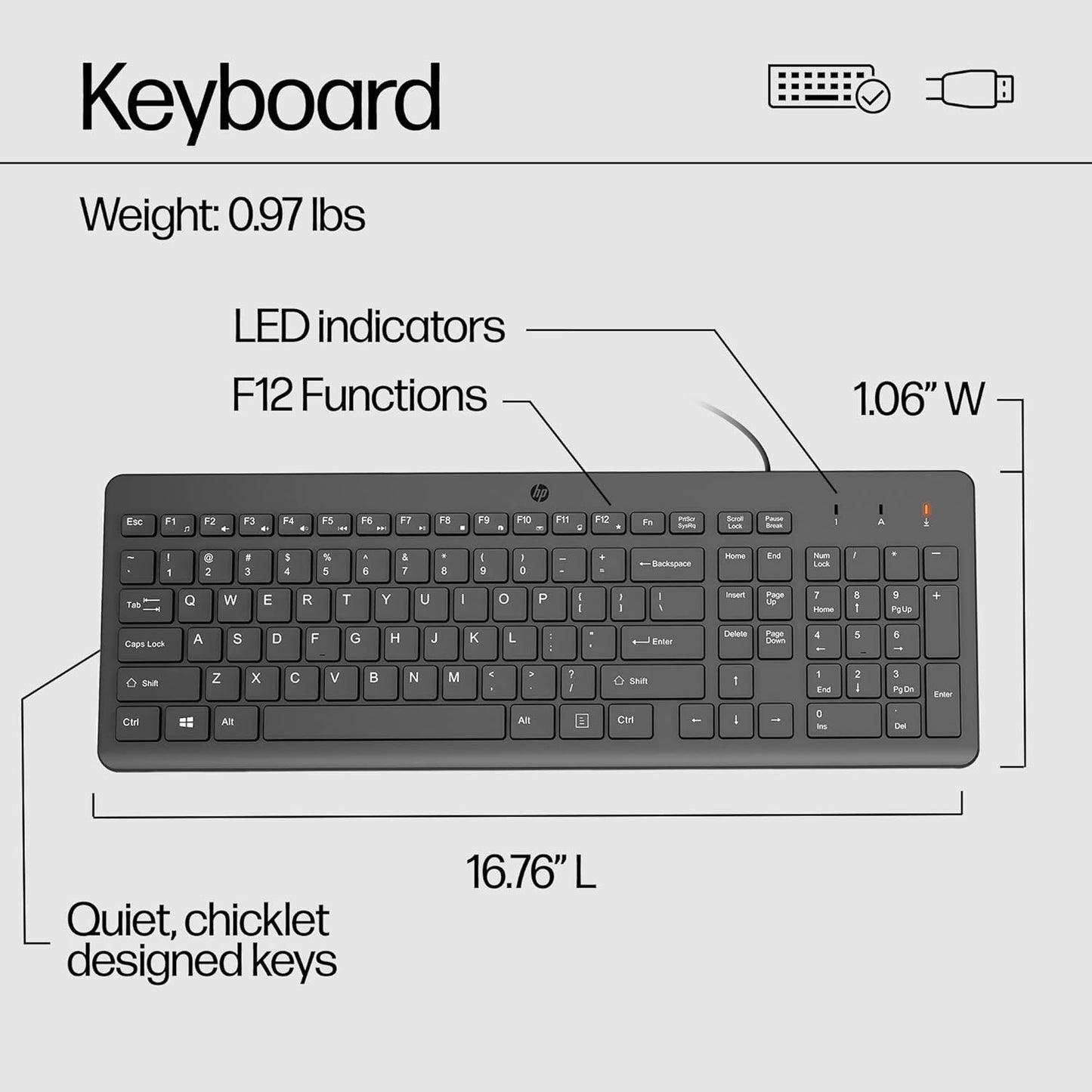 HP 240J7AA#ABL Wired Keyboard and Mouse Combo