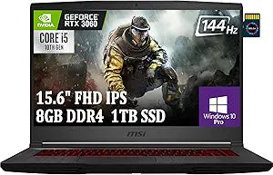 MSI GF65 Thin Gaming Laptop RTX 3060 144Hz 1TB SSD — main product image
