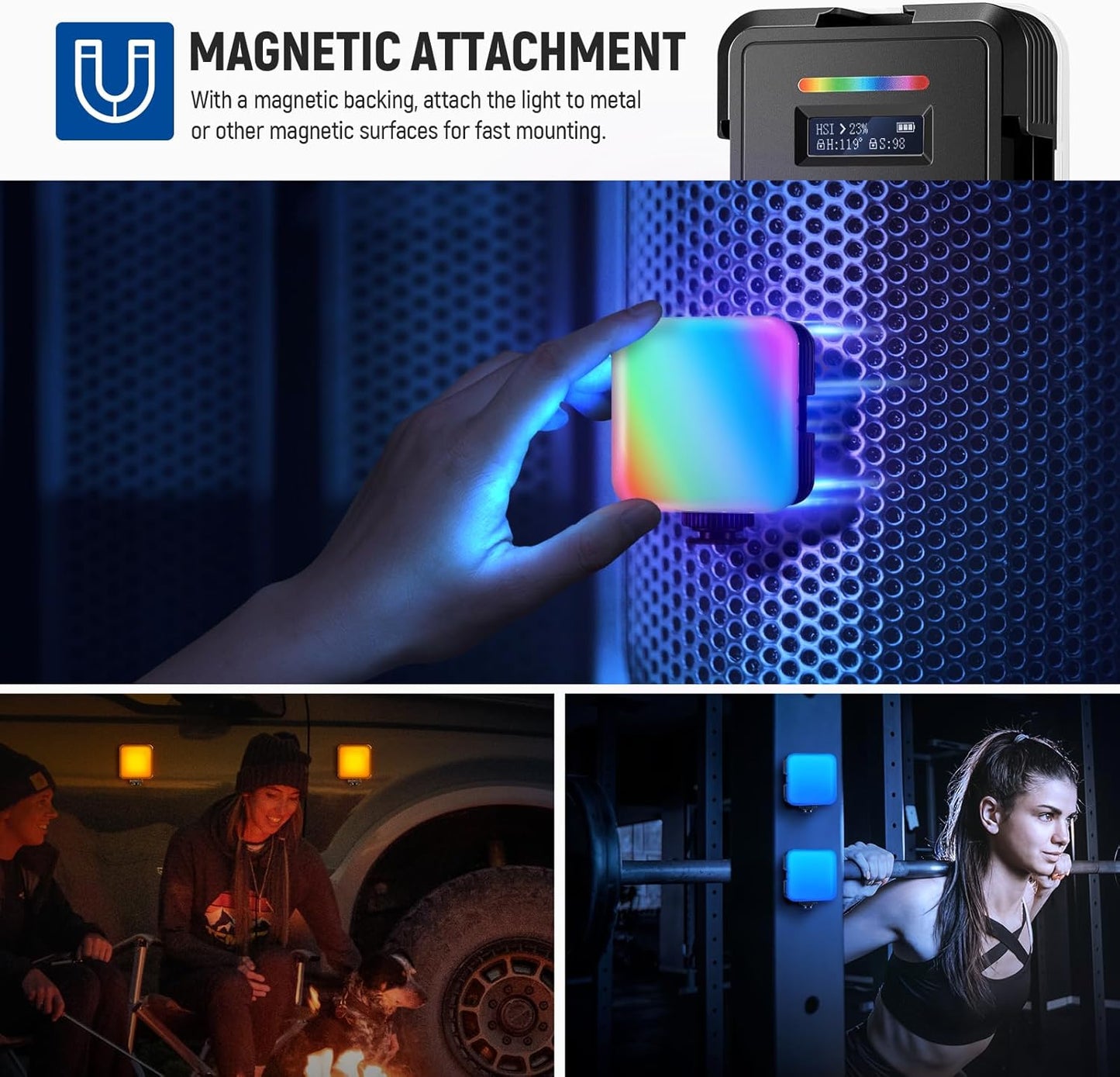 Neewer RGB62 Magnetic RGB Video Light APP Control