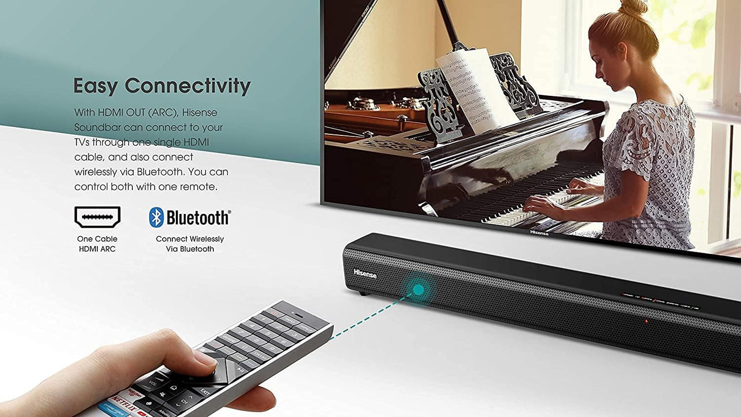 Hisense 43-Inch Roku Smart TV - 4K UHD, Sound Bar Bundle