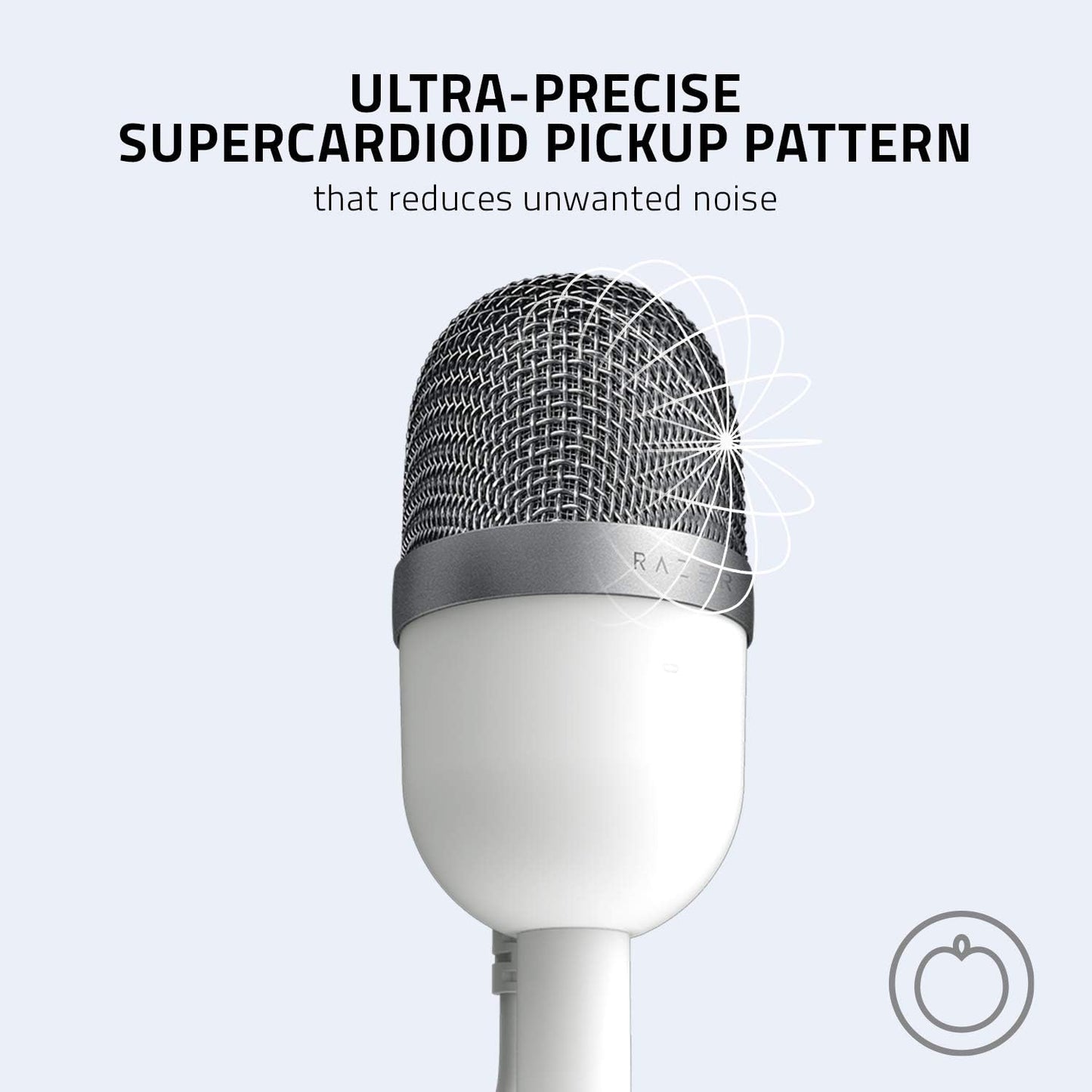 Razer RZ19-03450300-R3M1 Seiren Mini USB Microphone - Mercury White (Renewed)
