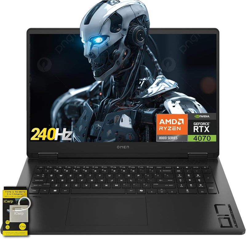 HP Omen 17 Gaming Laptop RTX 4070 Ryzen 7 8845HS 64GB 4TB — main product image