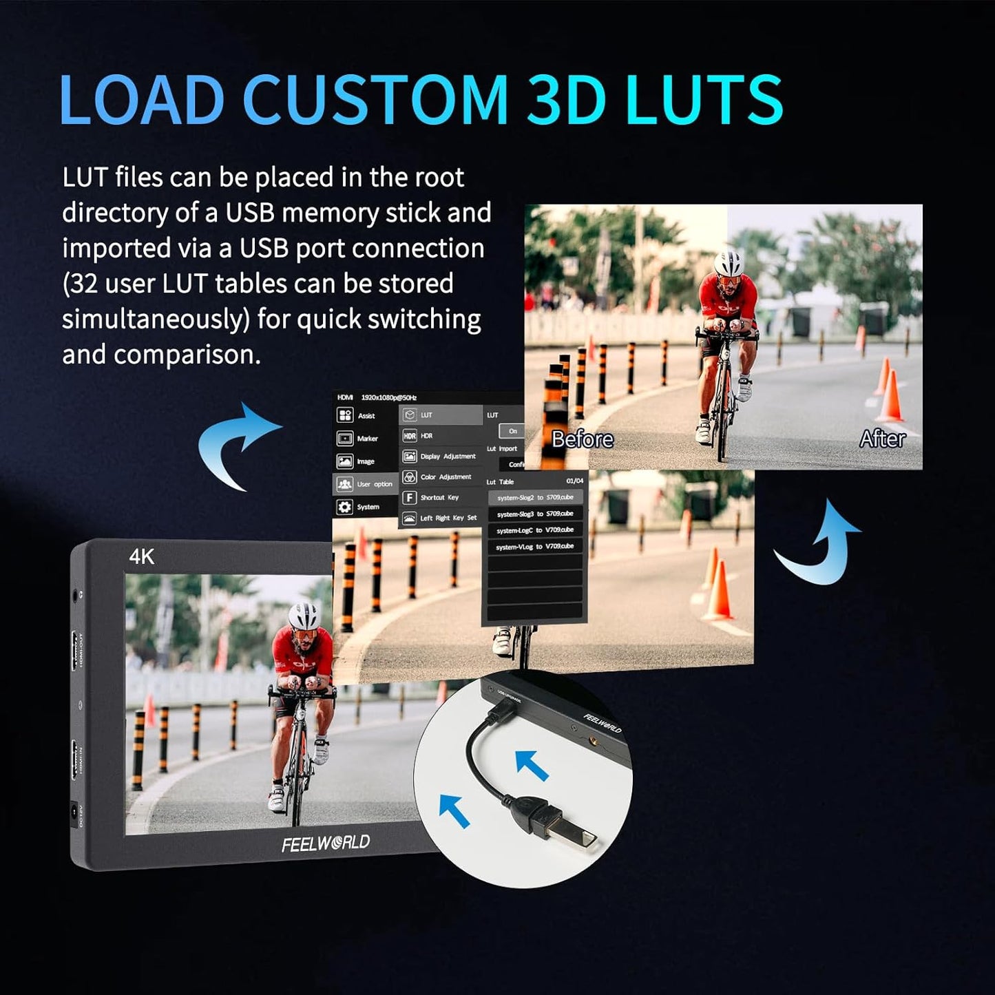 FEELWORLD T7 PLUS V2-ANP55 7" 4K HDMI Camera Field Monitor Kit