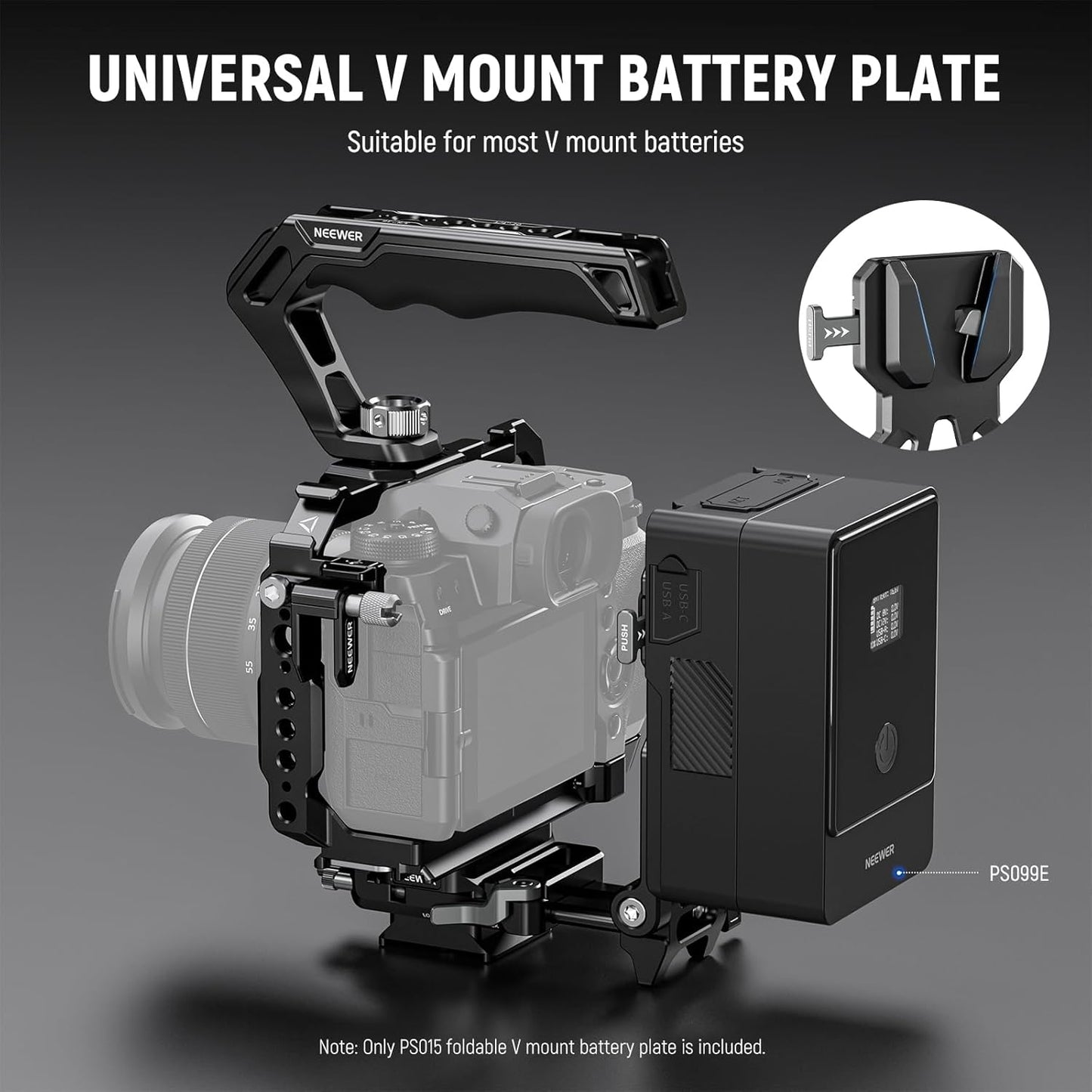 NEEWER PS015 Foldable V Mount Battery Plate Arca Type