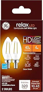 GE Lighting 31740 Relax HD Soft White 40W B11 Bulbs