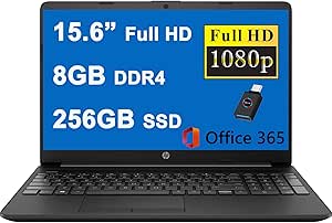 HP Notebook 15 15.6" HD Laptop Celeron 8GB 256GB SSD