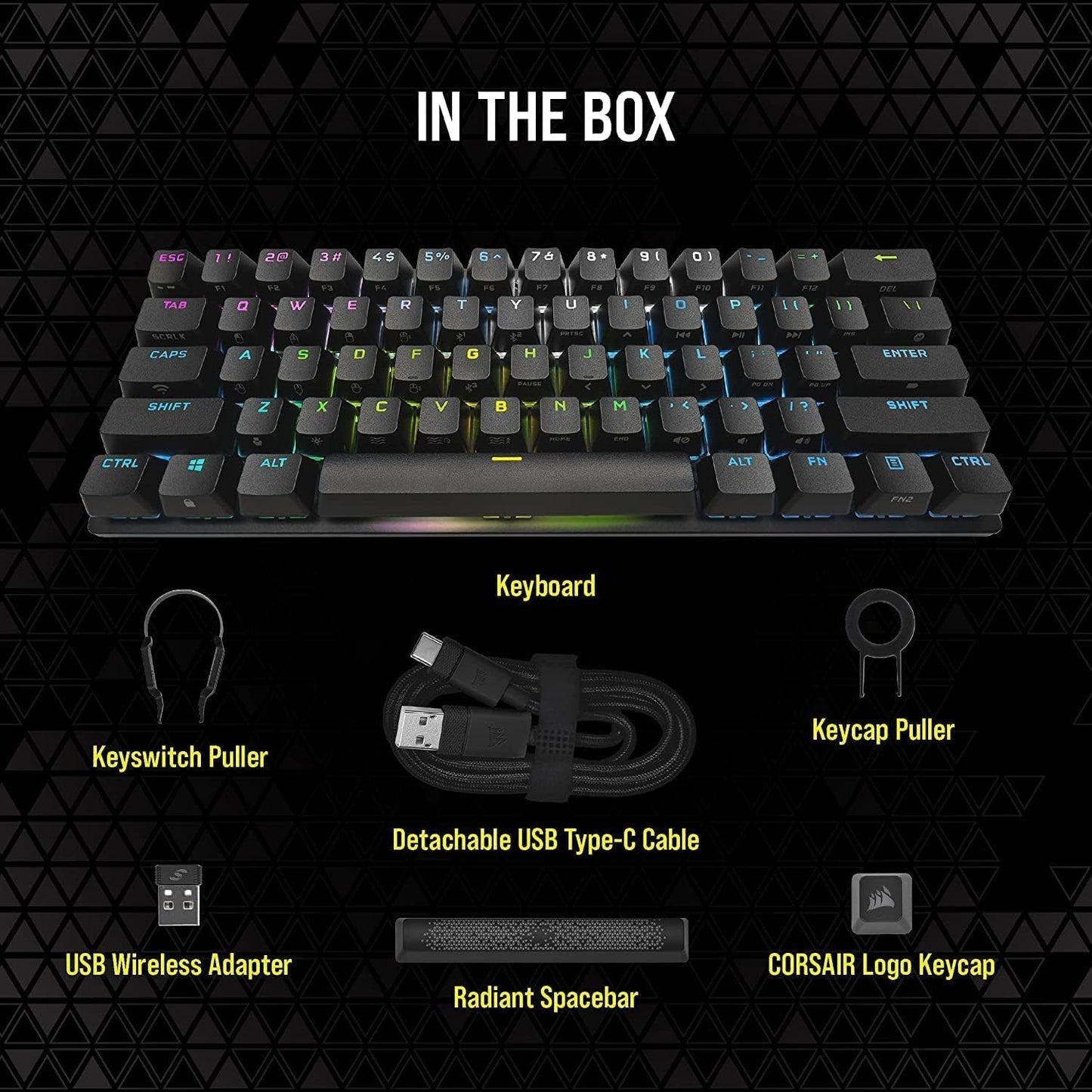 Corsair CH-9189014-NA K70 Pro Mini Wireless Cherry MX Keyboard Renewed