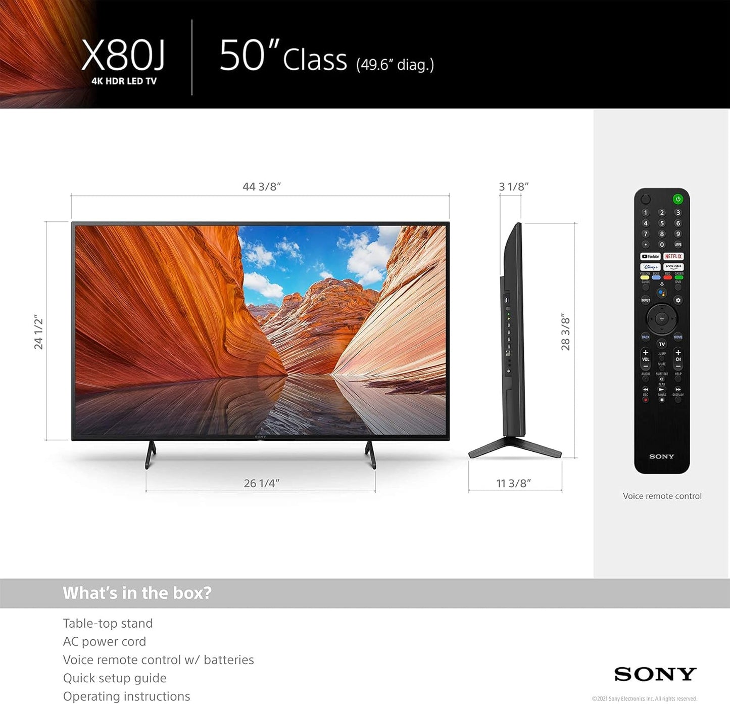 Sony KD50X80J 50-Inch 4K HDR Smart TV (Used)