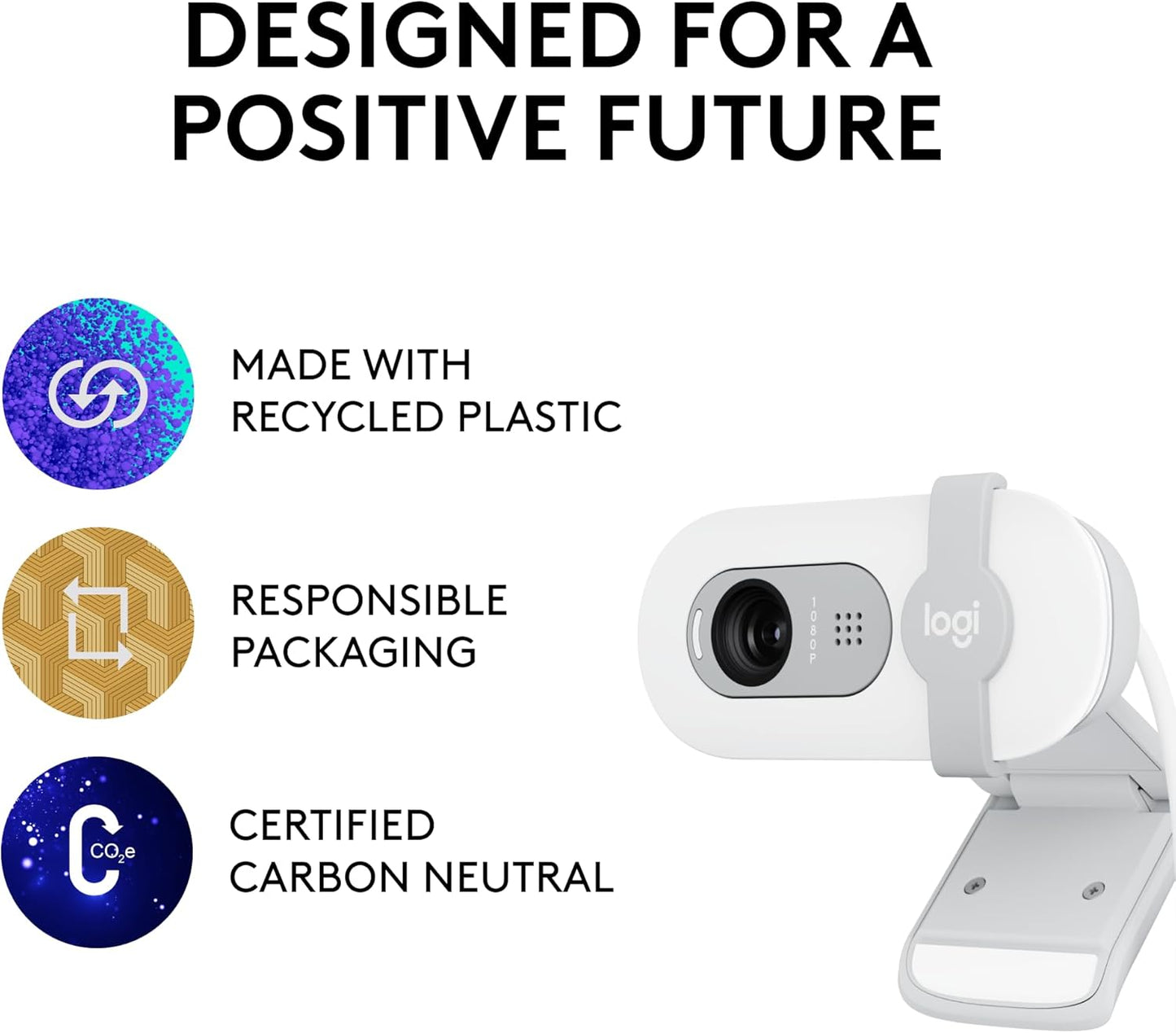 Logitech 960-001616 Brio 100 Full HD 1080p Webcam - Off White