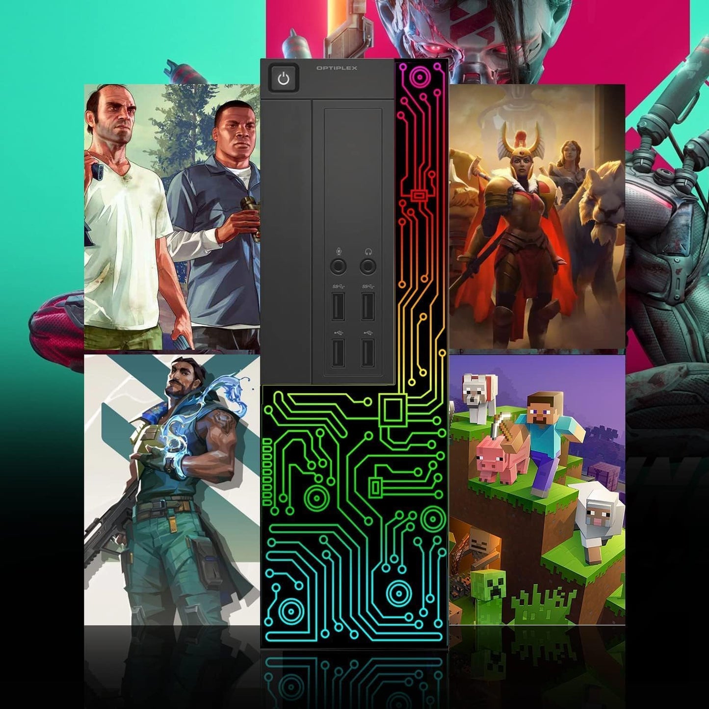 Dell Core i5 RGB Gaming Desktop PC Bundle Renewed