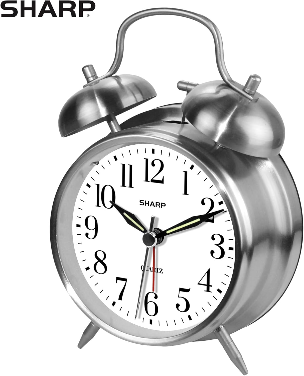 Sharp Twin Bell Alarm Clock - Loud for Heavy Sleepers