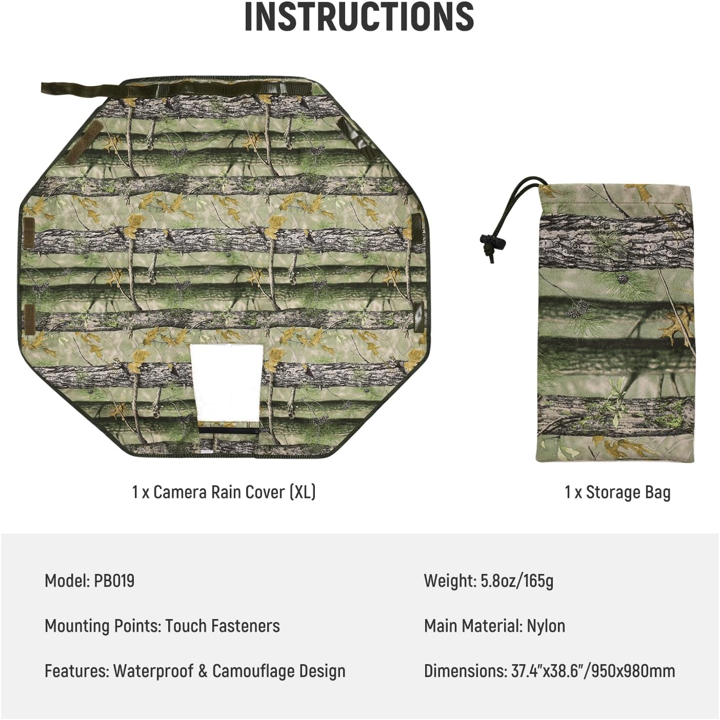 Neewer 10103334 XL Camouflage Waterproof Camera Rain Cover