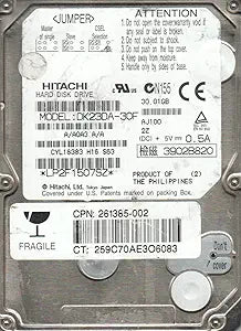 Hitachi DK23DA-30F 30GB IDE 2.5" Hard Drive