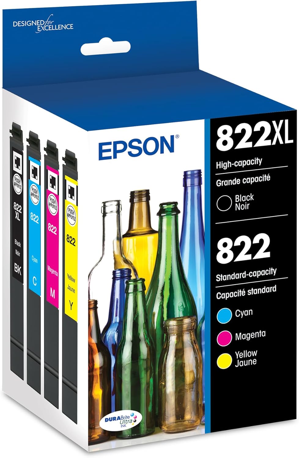 Epson T822XL-BCS Ink Combo Pack - High Capacity DURABrite Ultra