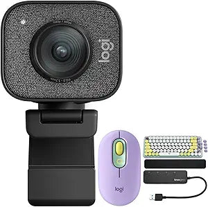 Logitech StreamCam Plus Graphite Webcam Bundle Keyboard Mouse