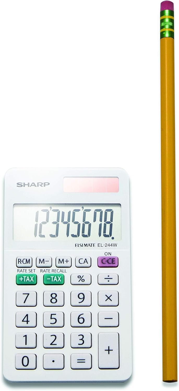 Sharp EL-244WB White Business Calculator (Renewed)