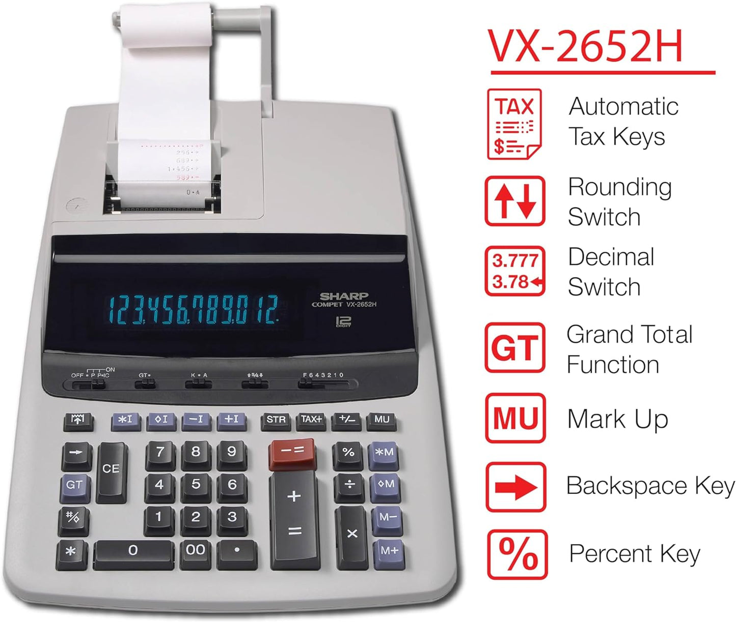 Sharp VX 2652H 12-Digit Printing Calculator