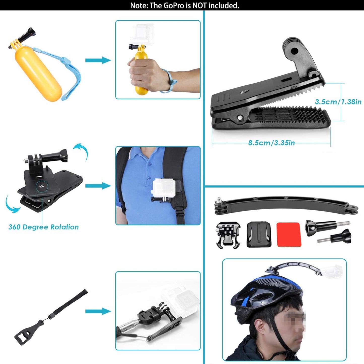 Neewer 50-in-1 Action Camera Accessory Kit with Suction Mount
