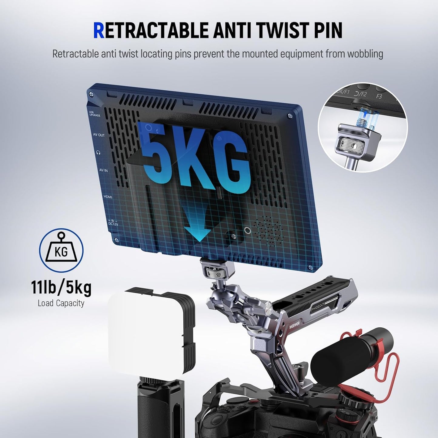 Neewer UA071 Lightweight Magic Arm with Anti-Twist Pin