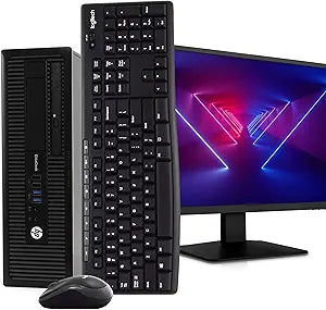 HP 800G1 EliteDesk i5 Desktop PC & Monitor (Renewed) — main product image