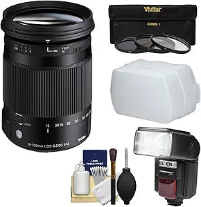 Sigma 18-300mm Lens: for Sony Alpha + Filter Kit