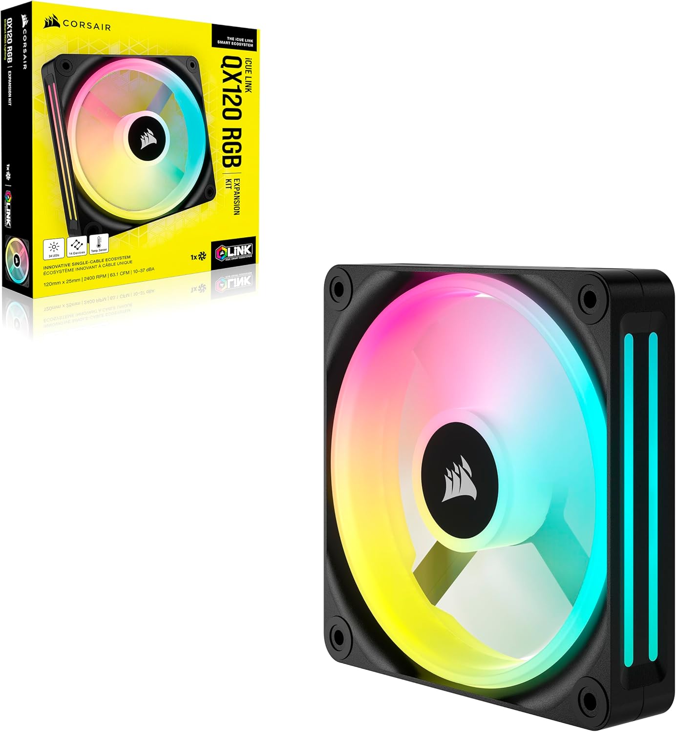Corsair CO-9051001-WW iCUE LINK QX120 RGB 120mm Single Fan