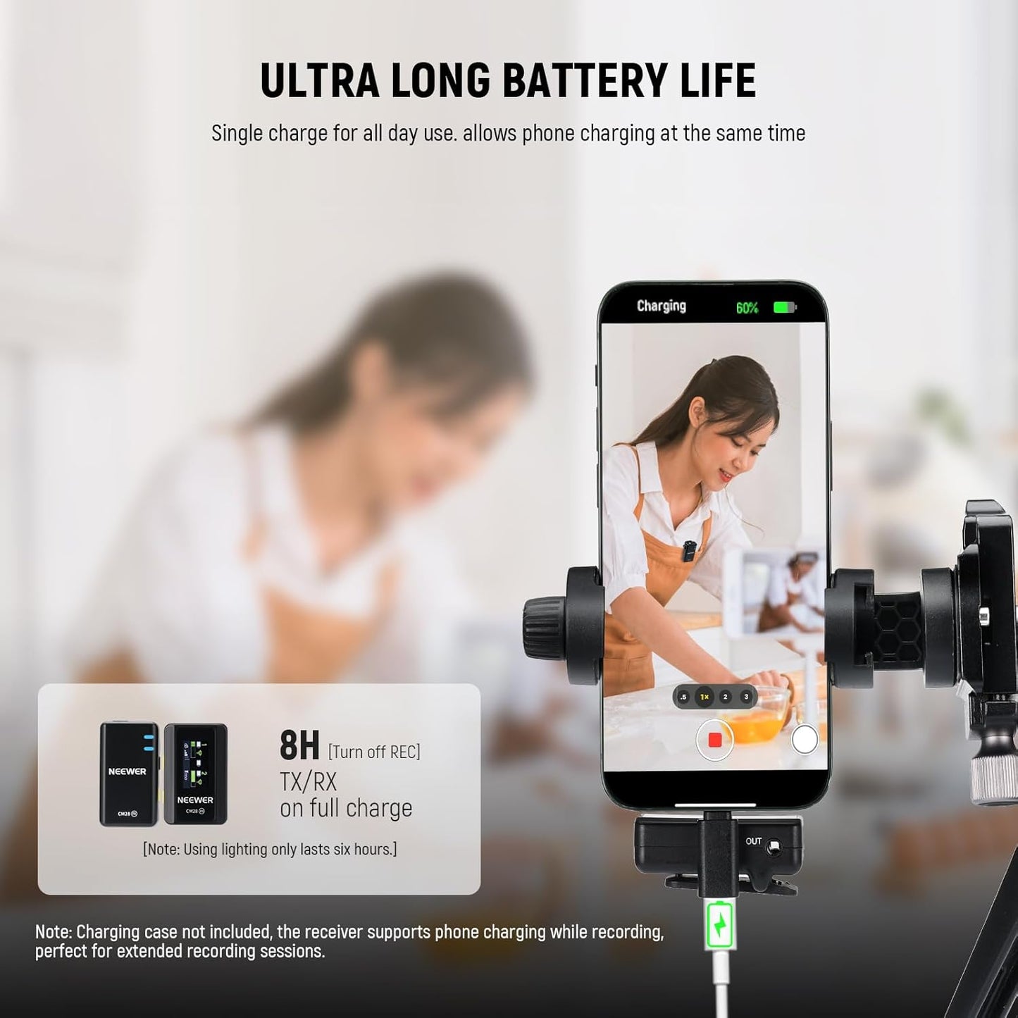 Neewer 21000071 CM28 Wireless Lavalier Mic 4GB Storage